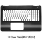 For HP Pavilion 15-AU 15-AW 15-AL Laptop Palmrest Upper Case Cover Black (Silver stripes)
